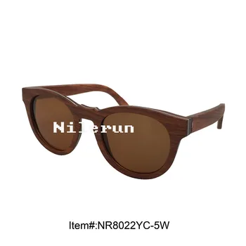 

round aluminum metal rosewood frame sunglasses