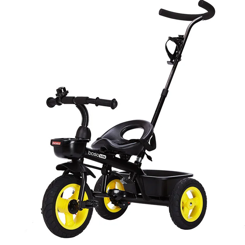 2017 New Baby Trolley Stroller with Double Brake Inflatable Titanium Wheel Children Tricycle yellow, green, white, pink, orange6
