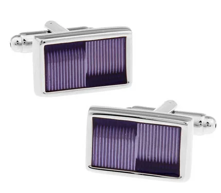 

Men Gift Violet Cuff Links Wholesale&retail Purple Color Copper Material Fashion Rectangle Enamel Design