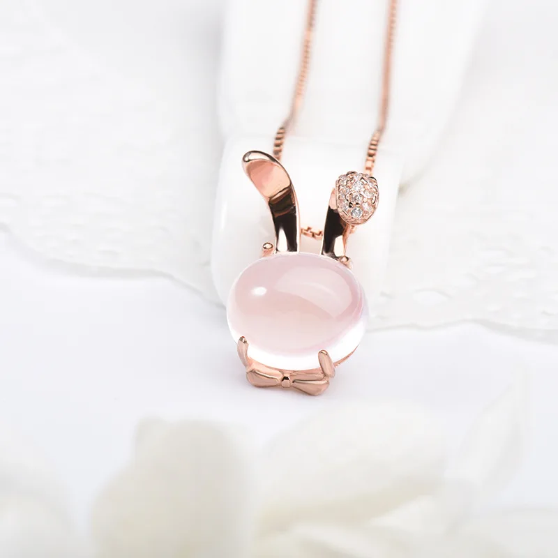 

10 New 3D Crystal anime animal bunny Pendant hare Necklace Cute Smart sign Rabbit small rabbit Choker cat Feline pet necklace