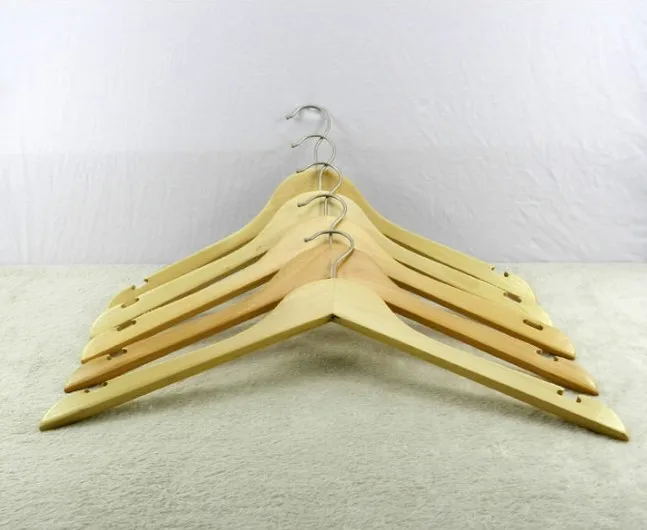 Высококачественная натуральная деревянная вешалка для одежды для гостиницы(12 шт./лот