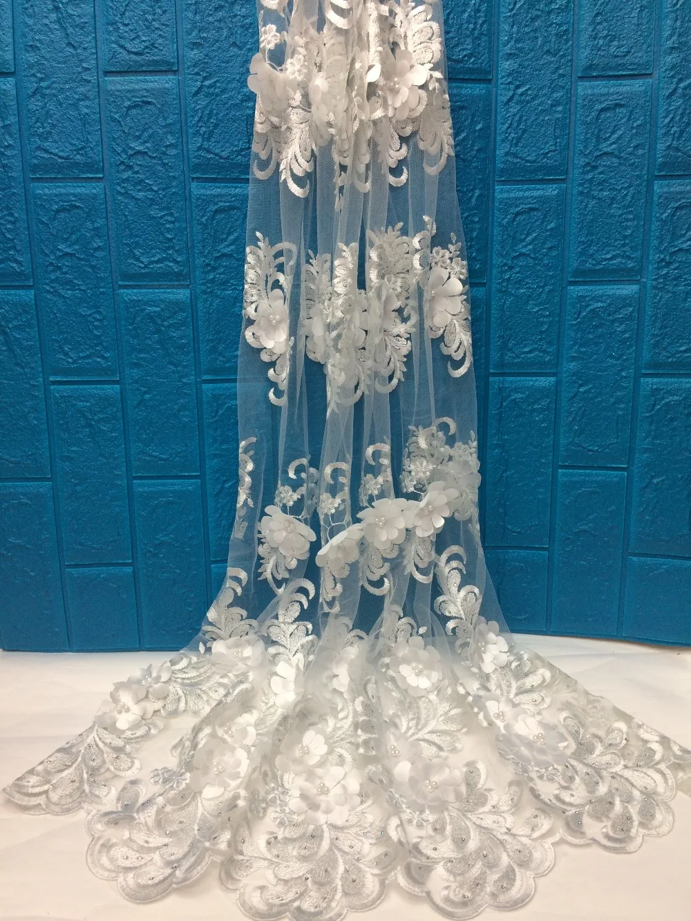 

New French Nigerian tulle lace,African tulle mesh lace fabric high quality for wedding dress 5yards/lot