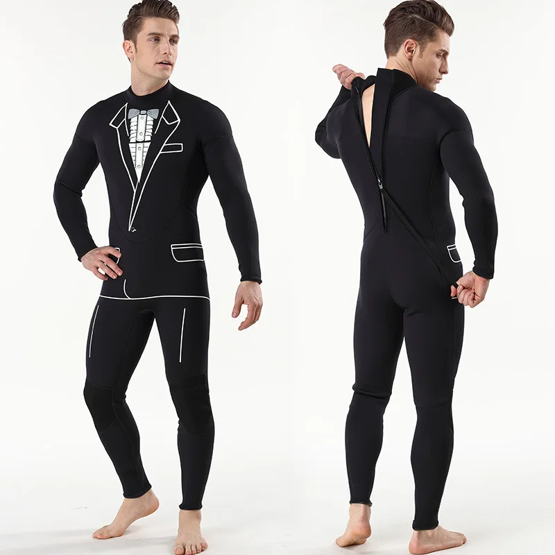 

3mm men's continuous diving suit surf suit long sleeved trousers for individual diving suit