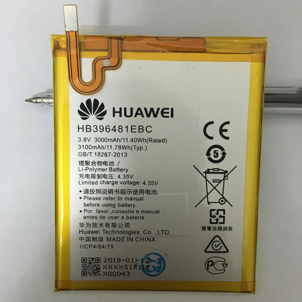

Original battery HB396481EBC Rechargeable Li-ion phone battery For Huawei ASCEND G7 PLUS HONOR 5X G8 G8X RIO L03 -UL00/TL00/AL00