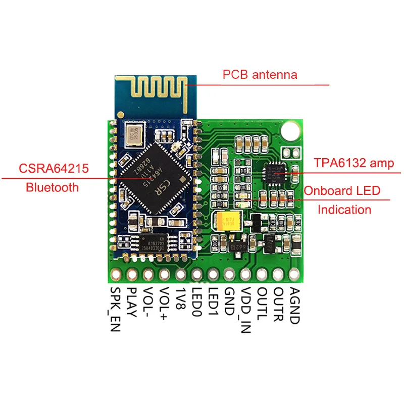 PA106 (CSRA64215 + TPA6132) Bluetooth 4 2 APTX LL модуль аудиоресивера с CSRA64215 поддержка Amp avrcp/a2dp/aptx