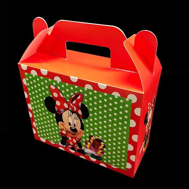 

12pcs/lot Minnie Mouse theme candy boxes Minnie Mouse birthday party decorations Minnie Mouse gift boxes
