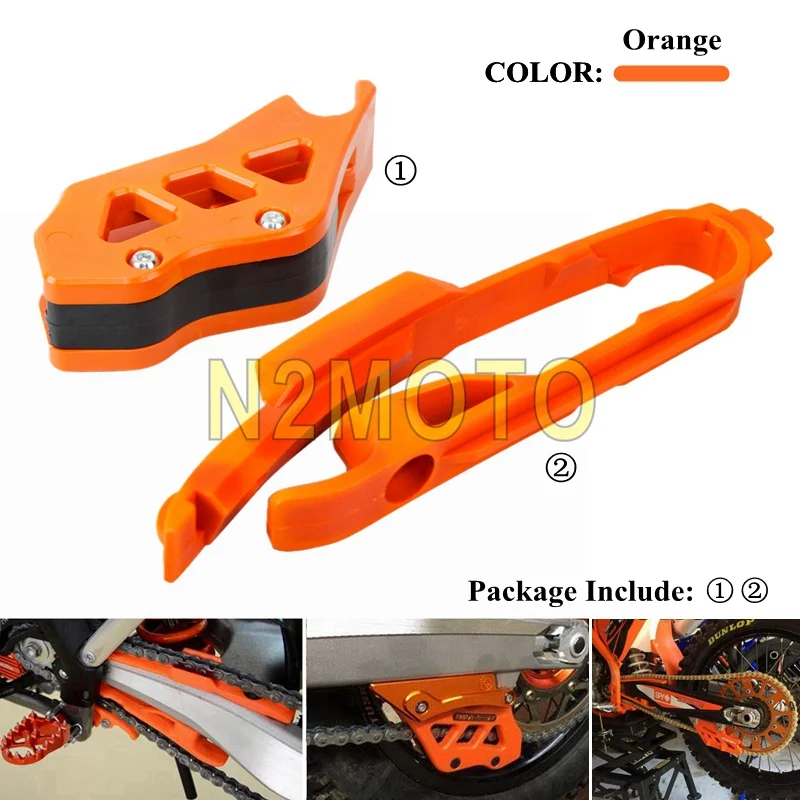 

Orange Swingarm Chain Slider Chain Roller Guard Kit For KTM SX SXF SX-F SMR XC XC-F 125 150 200 250 300 336 350 400 450 11-2019