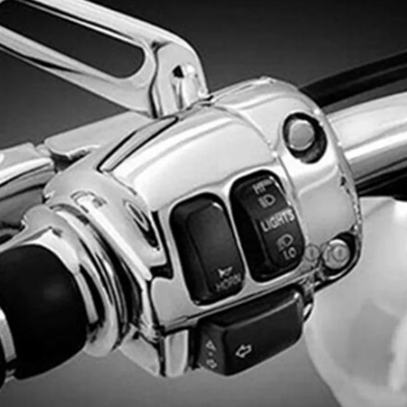6 шт. черные хромированные чехлы с кнопками управления для Harley Dyna Softail Street Glide FLHR