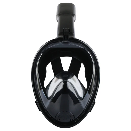 Регулируемый ремешок подводная противотуманная маска для подводного плавания, ныряния с дыхательной трубкой для занятий плаванием широкая область обзора дышащая маска для подводного плавания с полным лицом - Цвет: Black