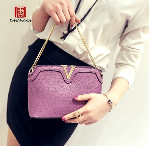 

female 2016 women's fashion handbag women's handbag shoulder bag messenger bag crocodile V shell handbag shoulder bag bag