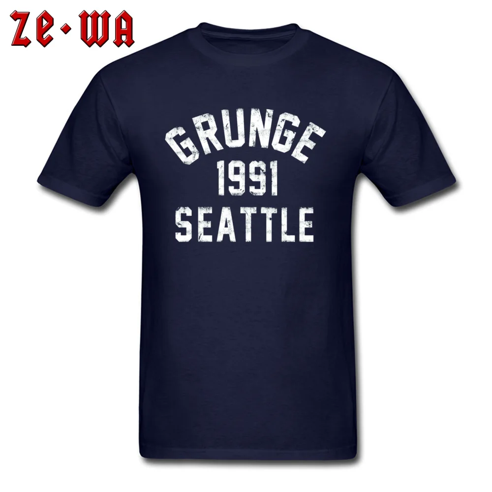 Discount Grunge 4335 Camisa Short Sleeve T-shirts NEW YEAR DAY Crewneck 100% Cotton Tops Shirts for Men Top T-shirts Casual Grunge 4335 navy