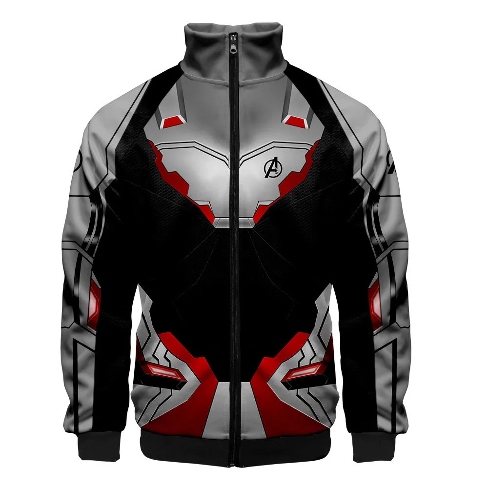 2019 The Avengers 4 Endgame Quantum Realm Jacket Avenger Uniform 3D print Zipper Jacket Sweatshirt No Hood Adult Cosplay Costume 2019 The Avengers 4 Endgame Quantum Realm Jacket Avenger Uniform 3D print Zipper Jacket Sweatshirt No Hood Adult Cosplay Costume