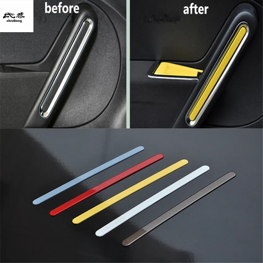 

2pcs/lot Car stickers carbon fiber ABS material inner armrest decoration cover for 2013-2018 Volkswagen VW Beetle