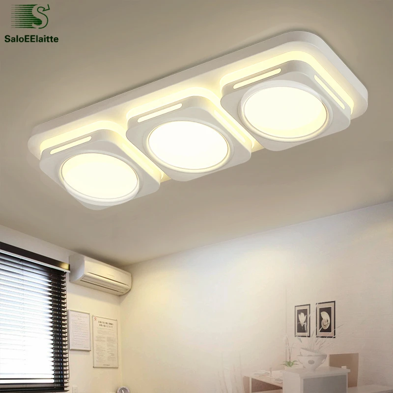 

Nordic Simple Rectangle Metal Led Ceiling Lights Lustre Acrylic Dining Room Led Ceiling Lamp Bedroom Led Ceiling Lighting Light