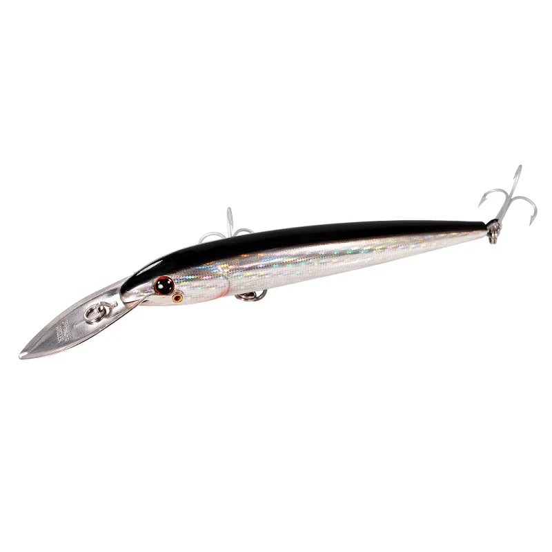 

NOEBY Trolling Fishing Lure 225mm 76g Floating Super Minnow Lures Fishing Bait VMC Treble Hooks Colorful 3D Eyes NBL9904