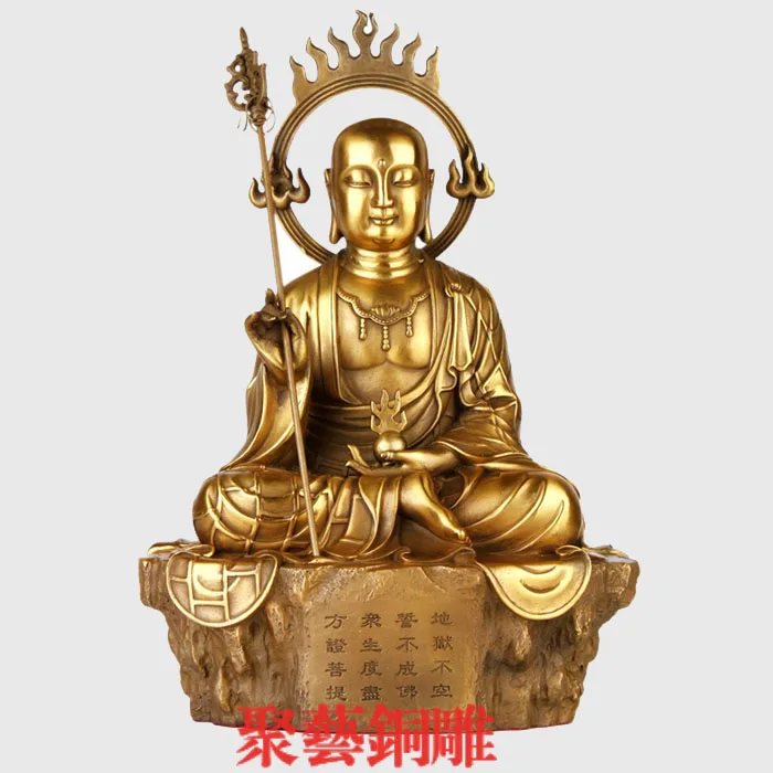 

Bronze statue copper bodhisattva ksitigarbha decoration Large dizang bodhisattva buddha crafts decoration