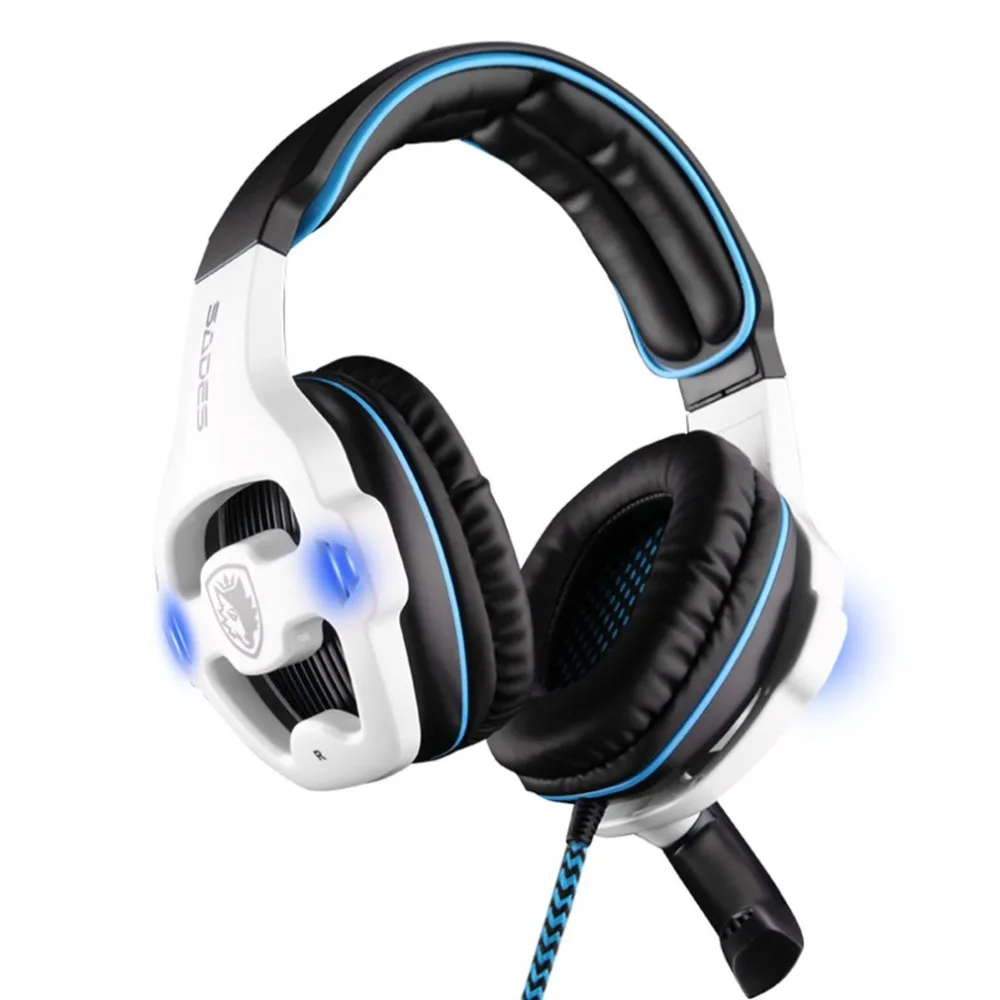 

SADES Professional Gaming Headset 7.1 Channel Stereo Sound USB Headphone With Mic LED Headphones For PC Computer Gamer