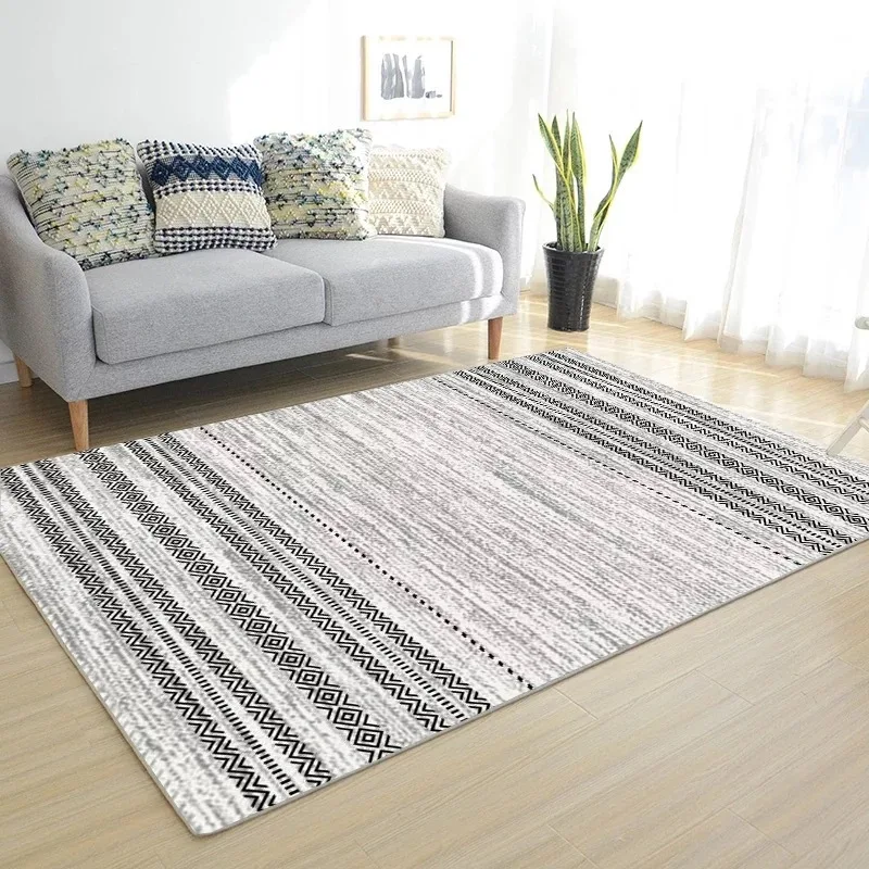 Household Grey And White Rug Large Rugs And Carpets for Home Living Room Nordic Striped Geometric Modern Carpets alfombras Sale Household Grey And White Rug Large Rugs And Carpets for Home Living Room Nordic Striped Geometric Modern Carpets alfombras Sale