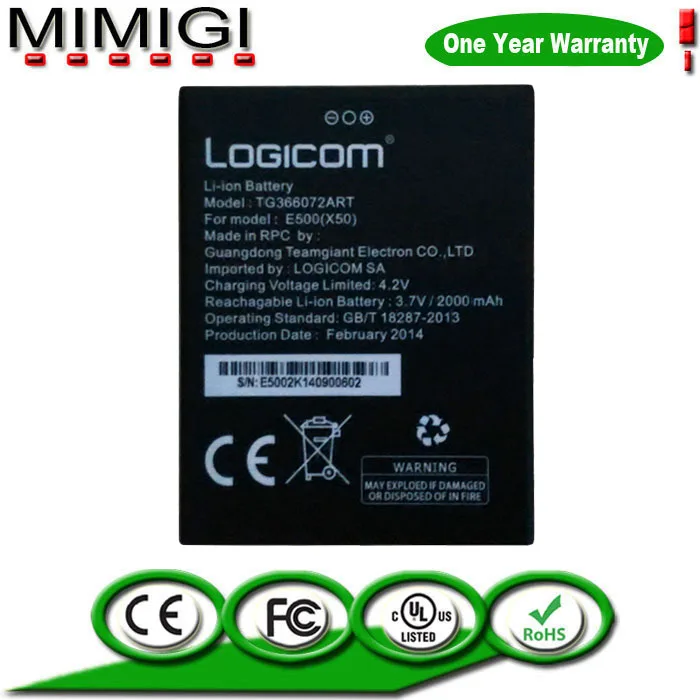 Original Replacement 3.7V Li ion 2000mAh Battery For E500 X50