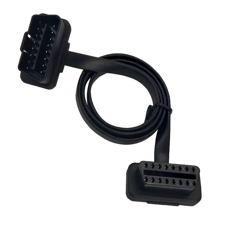 ELM327 16Pin OBD 2 OBD2 плоский тонкий кабель как лапша 16 Pin штекер гнездо локоть