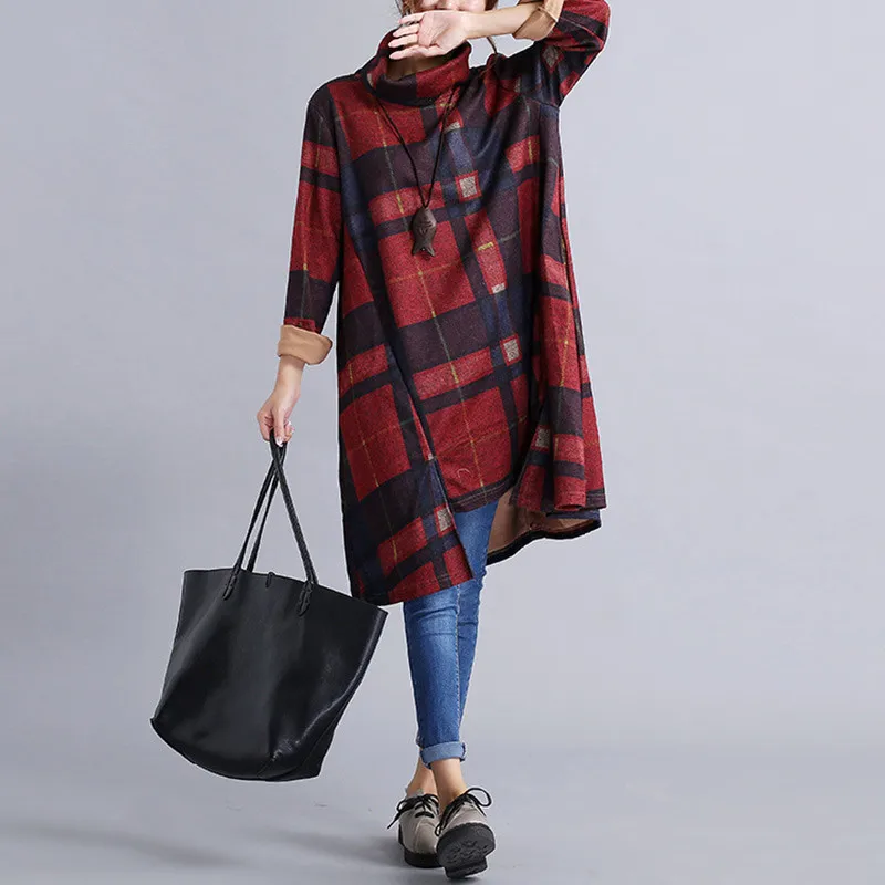 

Dress For Pregnant Women Clothing Of Large Size Maternity Clothing Tops Winter Long Plaid Autumn Pregnancy Clothes Vintage Dress
