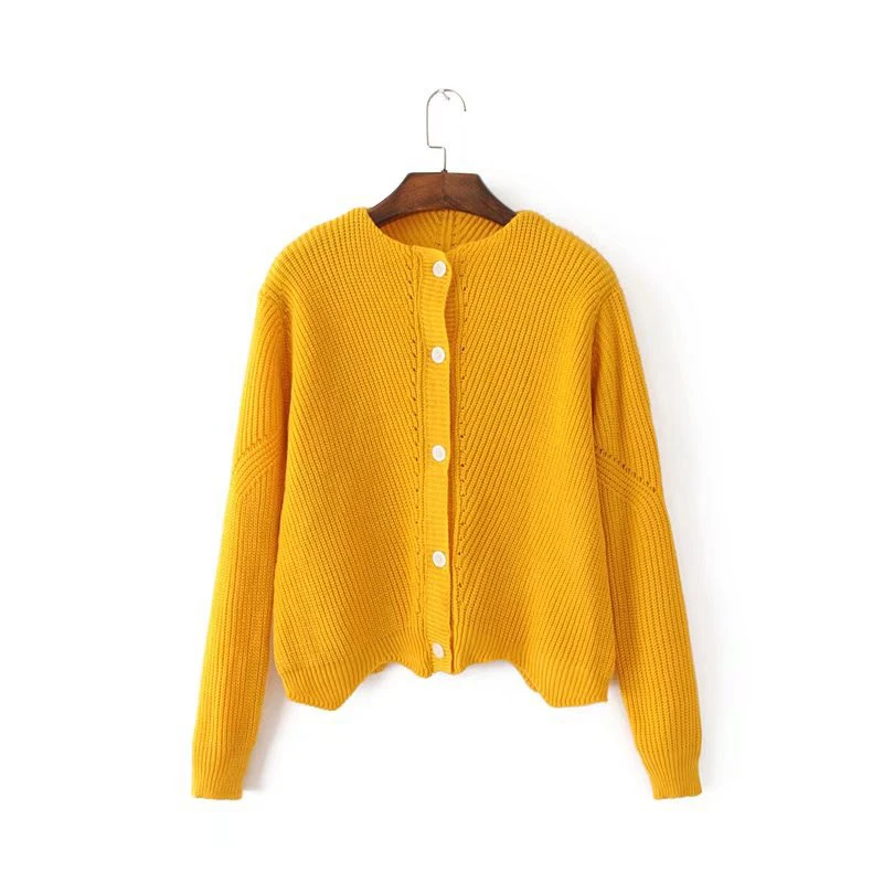 2017 Women Knitted Cardigans Long Sleeve O Neck Single