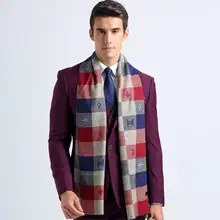 Fashion Plaid Cotton Scarves For Men Brand Business Scarf Winter Autumn Tartan Simple Foulard Black White Gray YJWD348
