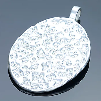 

Miasol 2pcs Antique Silver/Gold Large Hammered Oval Charms Necklace Pendants For Diy Jewelry Making Findings 48x32MM