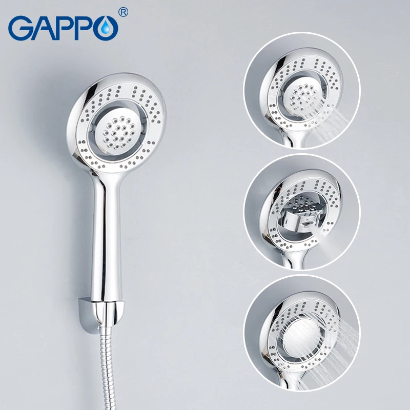 GAPPO Y028 насадка для душа водосберегающая круглая ABS хром бустер для ванной Душ высокого давления дождевой ручной душ