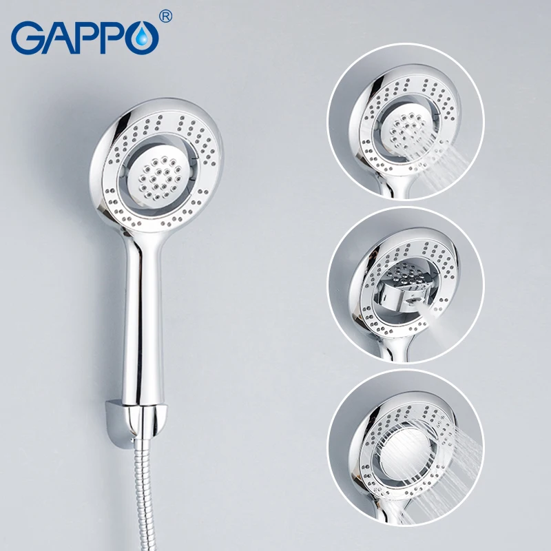 

GAPPO Y028 Shower Head Water Saving Round ABS Chrome Booster Bath Shower High Pressure Rainfall Handheld Hand Shower