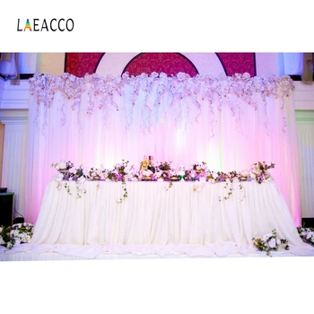 

Laeacco Wedding Scene Curtains Flowers Roses Romantic Photography Background Customized Photographic Backdrops For Photo Studio
