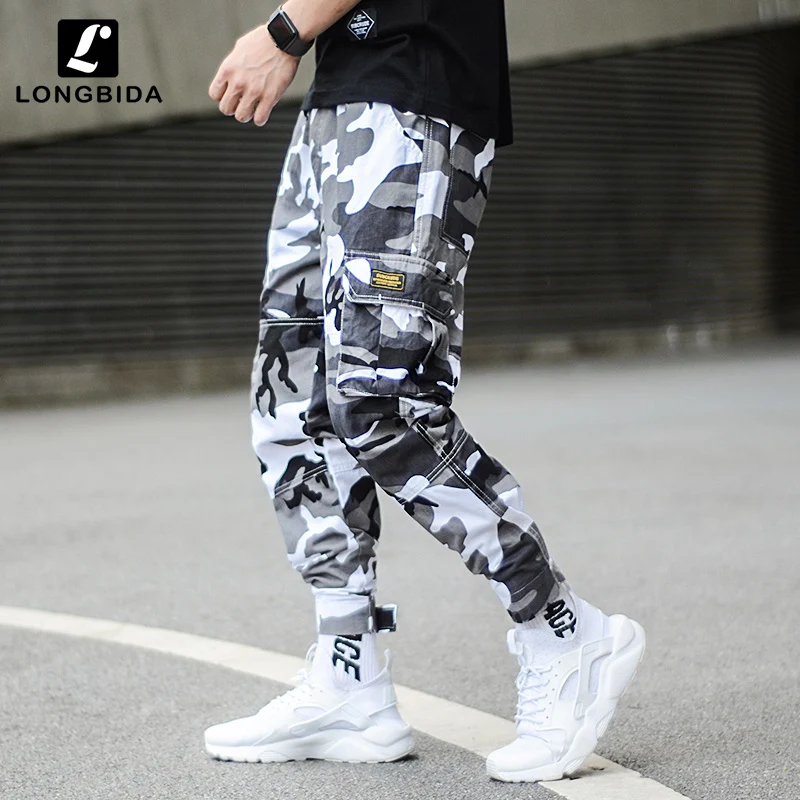 

New Fashion Camouflage Punk Cargo Pants Men Style Men's Jogger Pants Streetwear Hip Hop Men Big Pocket Harem Trousers Homme