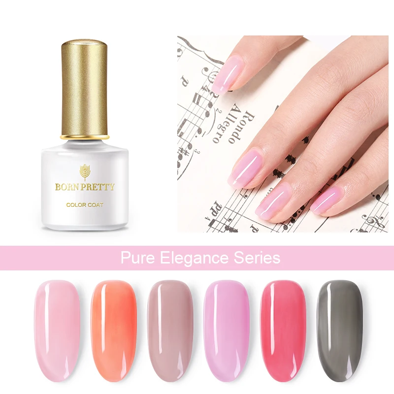 

BORN PRETTY 6ml Pure Natural Color Base Coat Nail Art Pink Soak Off UV Nail Gel for Nail Decoration Manicure Nail Art