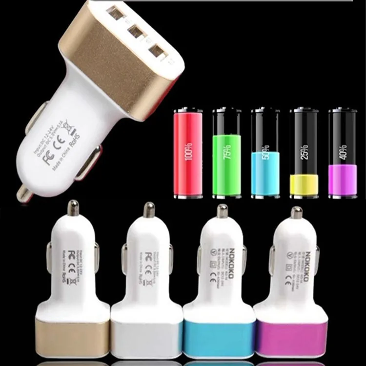 

Car Cigarette Lighter Converter 12V General Three USB Vehicle Charging Mobile Phone Charger