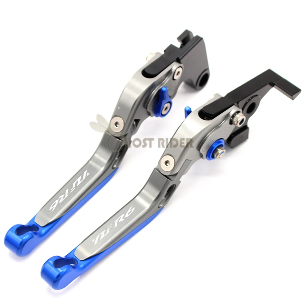 Для Yamaha YZF R6 1999 2000 2001 2002 2003 2004 с логотипом(YZF R6) красный+ Титан ЧПУ Регулируемая мотоциклов сцепные рычаги