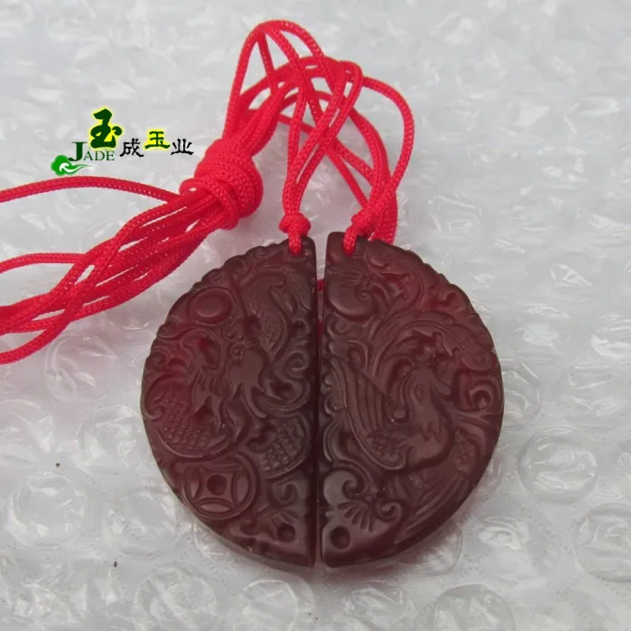 Natural red agate jade dragon pendant jade pendant male and female