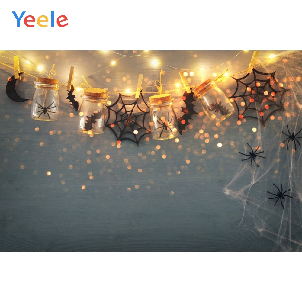 

Yeele Halloween Decorative Light Spider Wed Drifting Bottles Photography Backgrounds Photographic Backdrops for Photo Studio