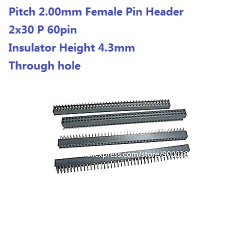 1000pcs 2x30 P 60 Pin 2.00 mm Female Header Pin Headers dual row