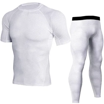 

2 Pcs Men Compression Running Sets Slim Basketball Tights Jogging Sports Suit Quick Dry Gym Fitness Men Running Set