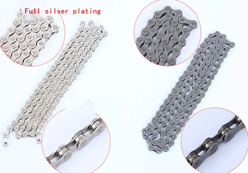 Sale Brand Bicycle Chain Stainless Steel MTB Chain 116 Section For Mountain Road Bike Chain 6 7 8 9 10 11 Speeds with chain hook 15 Sale Brand Bicycle Chain Stainless Steel MTB Chain 116 Section For Mountain Road Bike Chain 6 7 8 9 10 11 Speeds with chain hook 15