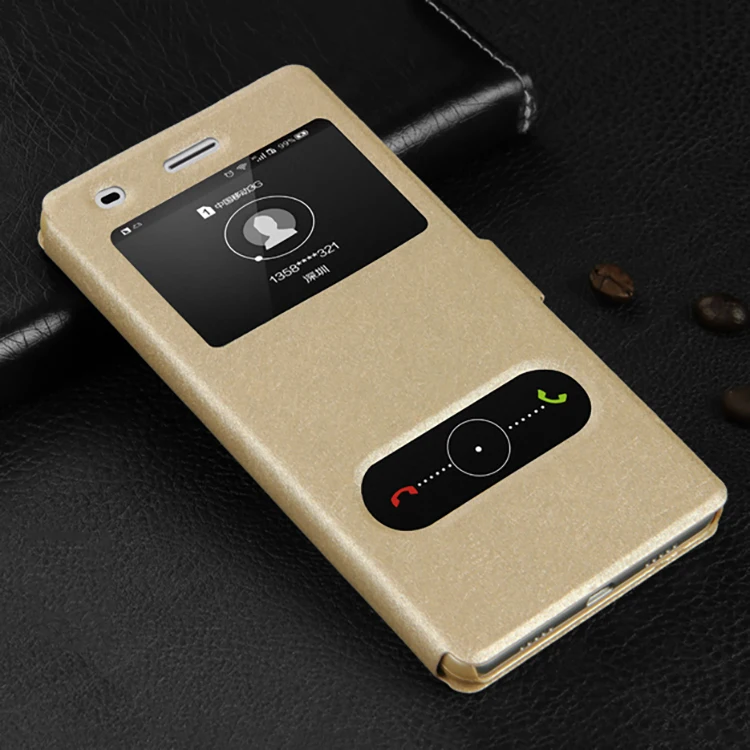 Leather Case For Huawei P8 Lite Phone With Window View High Quality Protector Flip Case Protective Accessories Free Shipping