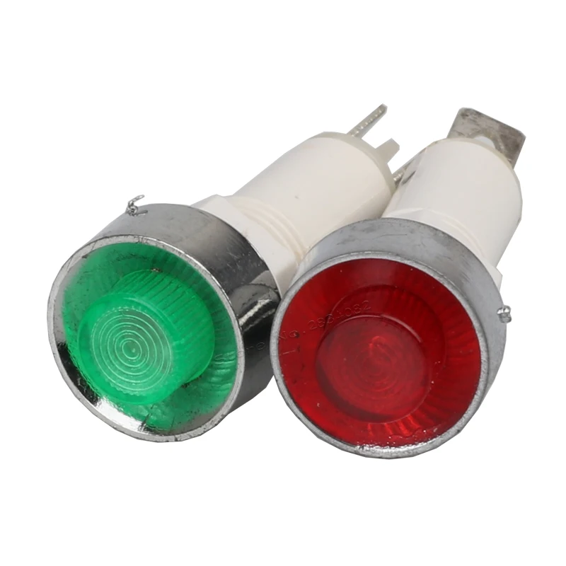 10mm Signal lamp indicator light Green red 24VDC 220VAC pilot lamp warning light NHC 2 pin