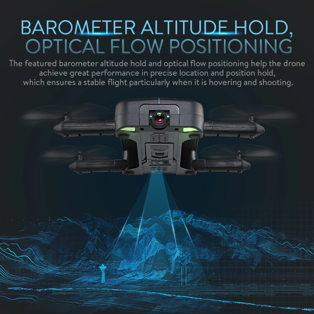 

Upgraded JJRC Optical Flow Positioning drone RTF 6-Axis RC Foldable Quadcopter Drone with 200W 720P HD Camera FPV/Altitude Hold