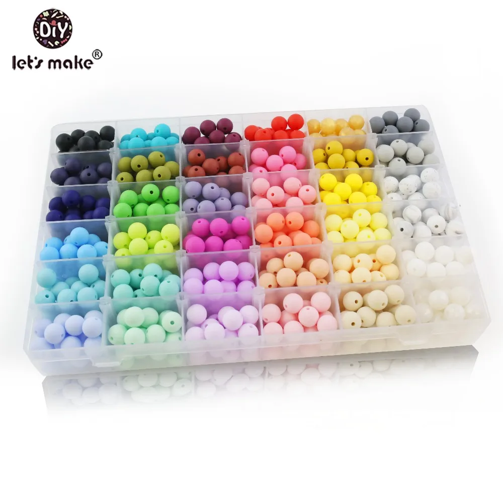 Let's Make 20pc 15mm Baby Silicone Beads Food Grade Teething Beads DIY Nursing Bracelet Accessories Baby Silicone Teether Toys