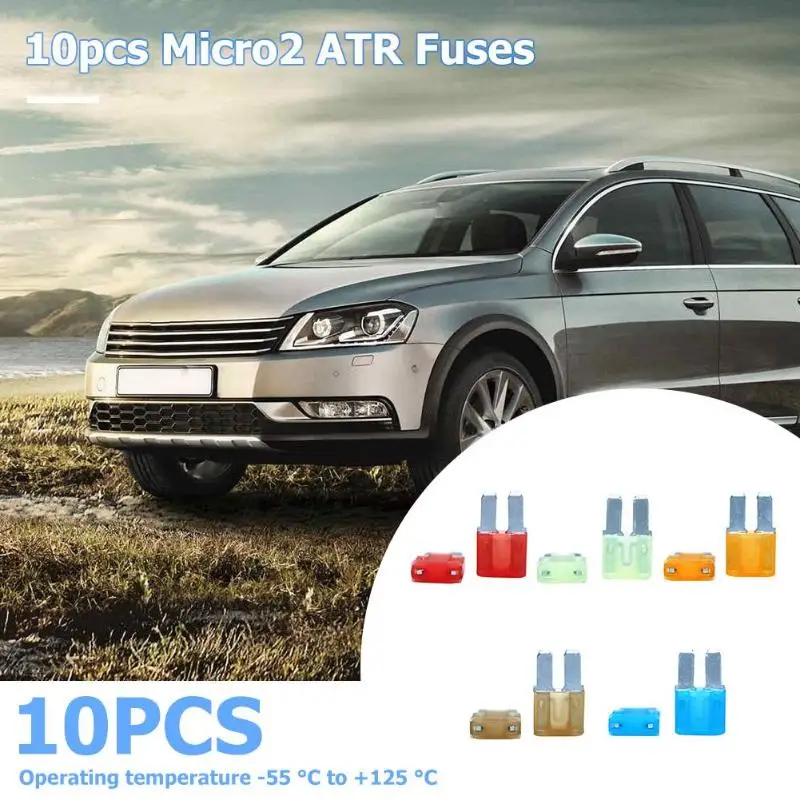 10 шт. предохранители Micro 2 ATR 5A 7.5A 10A 15A 20A для легковых автомобилей комплект