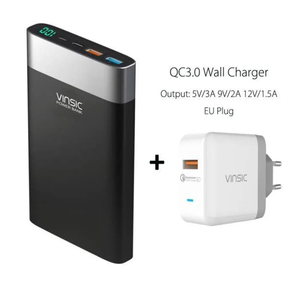 Vinsic 20000 mAh power Bank Быстрая зарядка 3,0 двухсторонняя Быстрая зарядка type-C двойное зарядное устройство USB для i Phone X 8 8 Plus MI - Цвет: 7