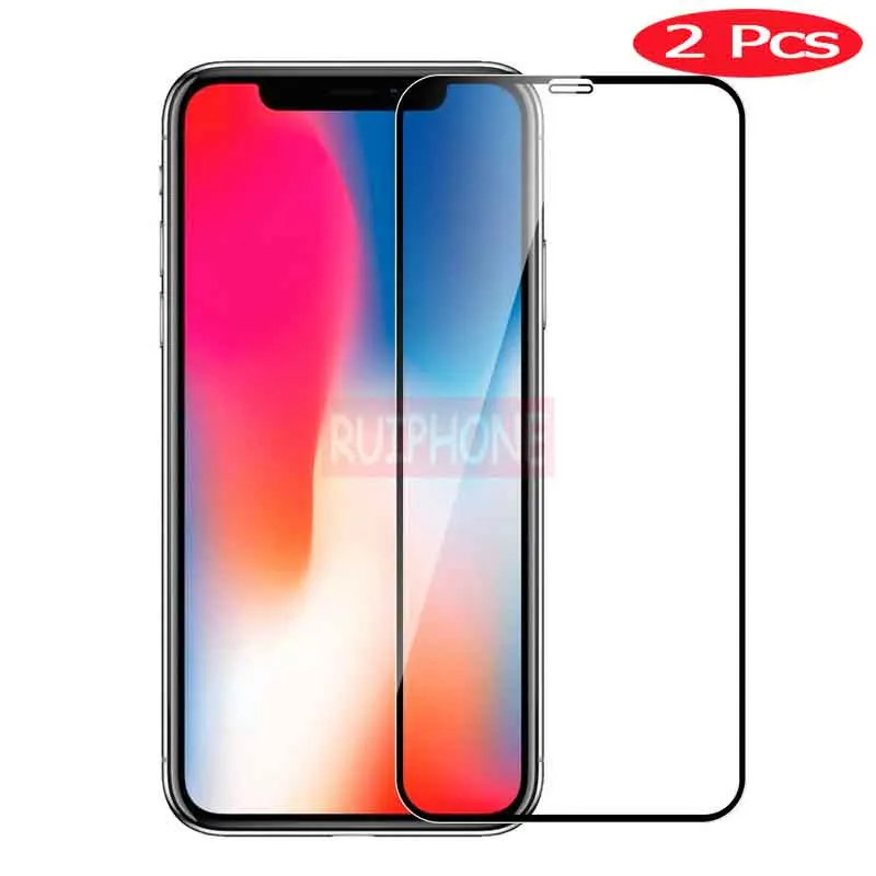 

2Pcs iPhone XS MAX screen protector iPhone XR X glass on iPhone 7 protective glass on iPhone 8 6S plus tempered glass full cover