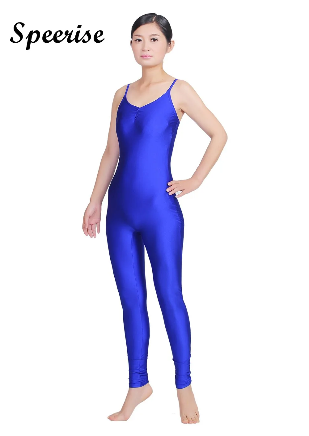Speerise Women Nylon Pinch Front Camisole Unitard Gymnastics Sleeveless Dance Ballet Unitard For