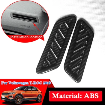 

Car Styling ABS Interior Air Conditional Vent Sequins For Volkswagen T-ROC 2018 Internal Dashboard Outlet Cover Car Accessories