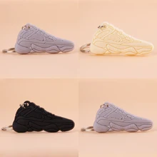 Keychain Mini Silicone 500 Salt Shoe Key Chain Woman Men Kids Gift Key Ring Basketball Sneaker Porte Clef mini silicone sply 350 v2 shoes keychain woman bag charm men kids key ring gift sneaker key chain acessorios porte clef